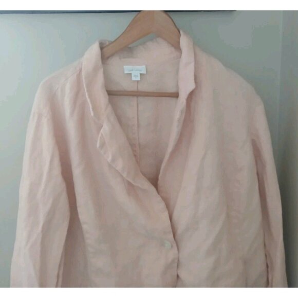 J. Jill Love Linen 100% Linen Blazer Jacket Size XL Pink Classic Minimalist - Picture 2 of 9